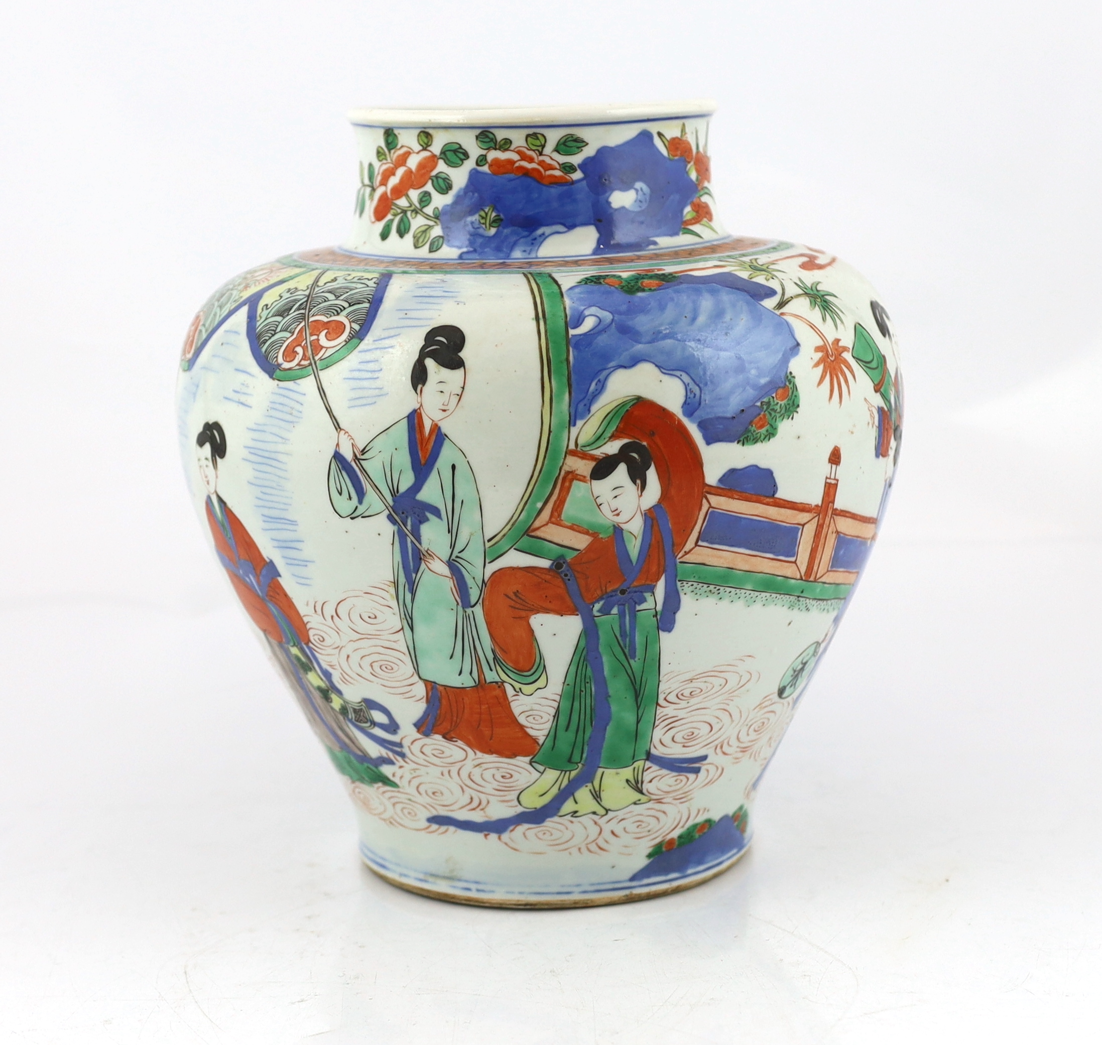 A Chinese wucai ‘ladies’ ovoid jar, 19th century